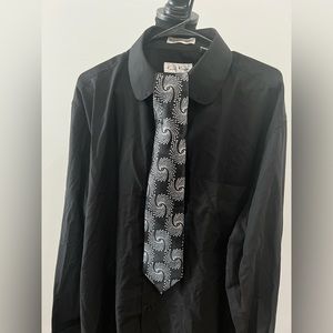 Karl Knox button up with tie, needle stitch dress pants 2XL